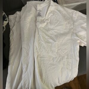 Lot of 3 - Cozy Casual Men’s Polo Ralph Lauren Classic White V-Neck T-shirts XL